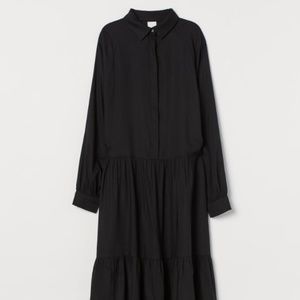 H&M Black Maxi Collared Dress